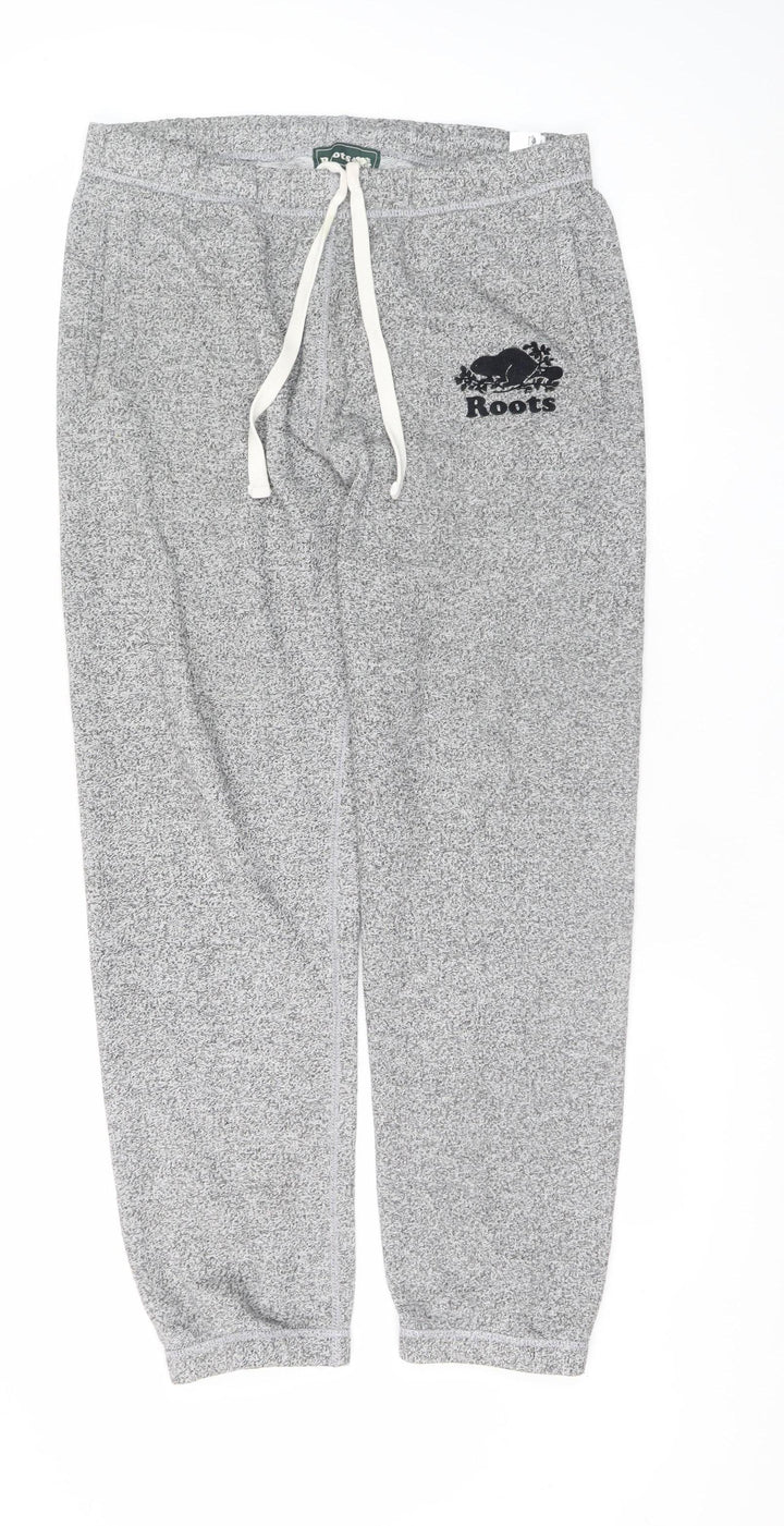 Roots Men's Grey Regular Fit Fleece Sweatpants M