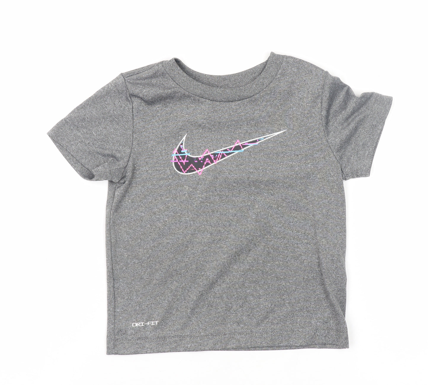 Nike Girls Grey Dri-FIT Short Sleeve Active T-Shirt 2-3 Years