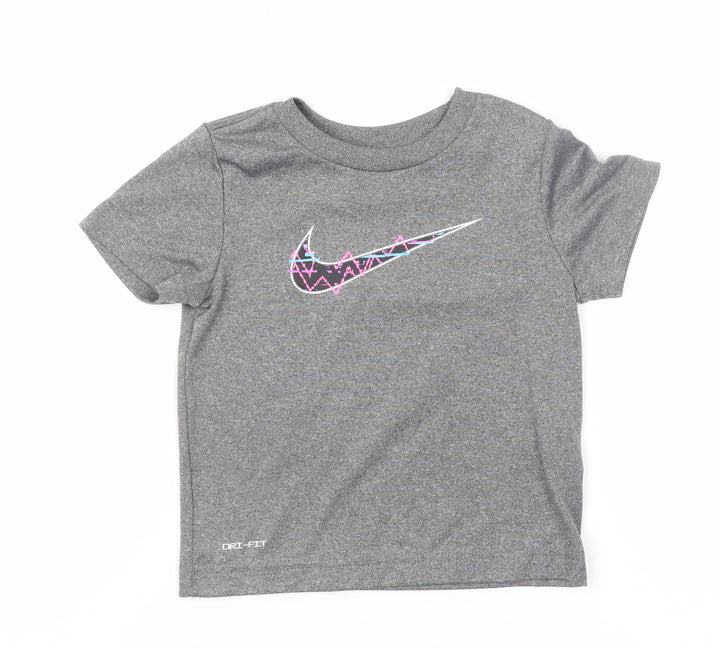 Nike Girls Grey Dri-FIT Short Sleeve Active T-Shirt 2-3 Years