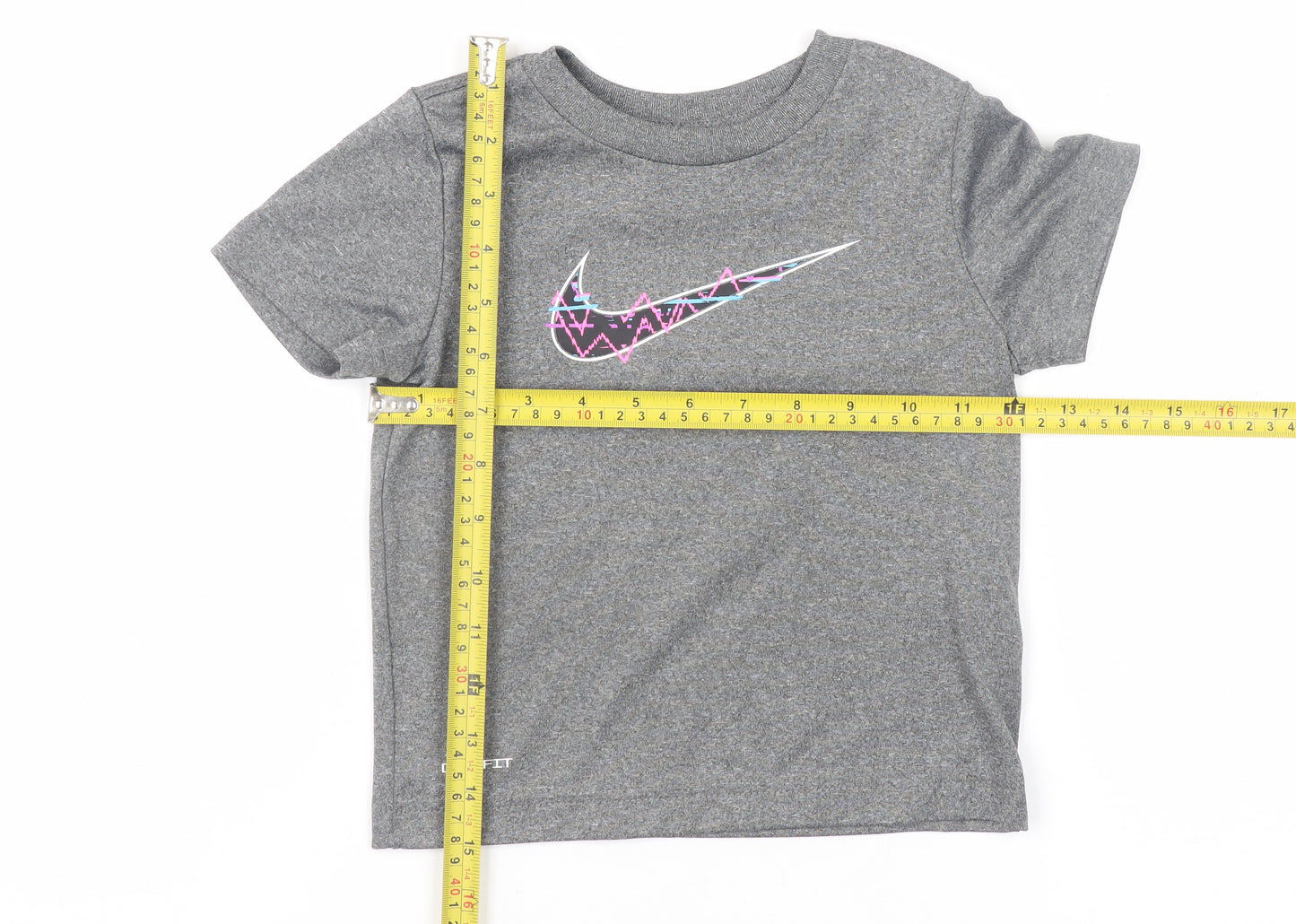 Nike Girls Grey Dri-FIT Short Sleeve Active T-Shirt 2-3 Years