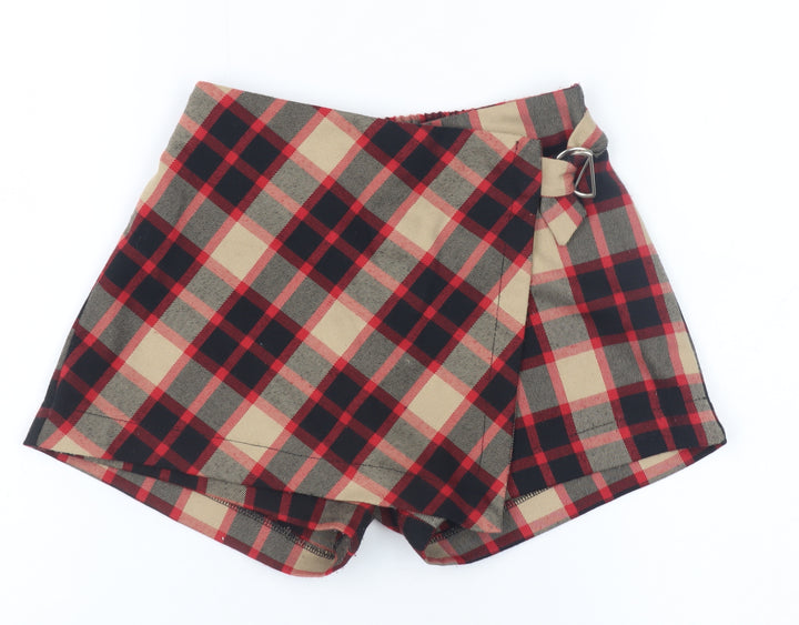 Coeli Girls Multicoloured Check Wrap Skort Size 28 Polyester Blend