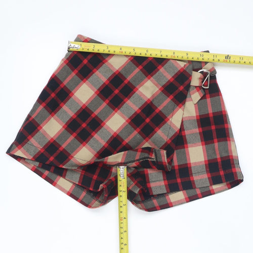 Coeli Girls Multicoloured Check Wrap Skort Size 28 Polyester Blend