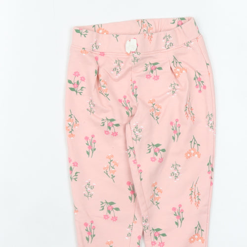 Carter's Girls Pink Floral Ankle Leggings 24 Months Cotton Blend