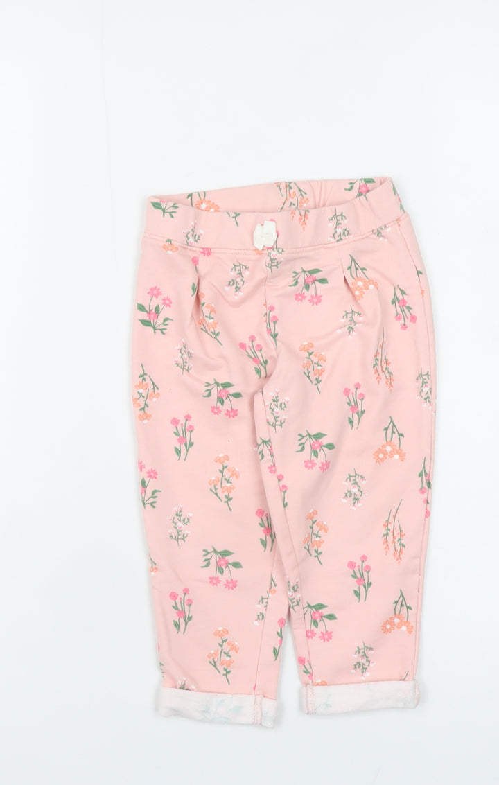 Carter's Girls Pink Floral Ankle Leggings 24 Months Cotton Blend