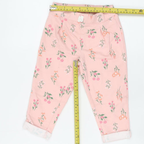Carter's Girls Pink Floral Ankle Leggings 24 Months Cotton Blend