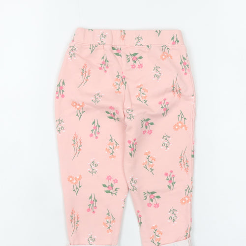 Carter's Girls Pink Floral Ankle Leggings 24 Months Cotton Blend