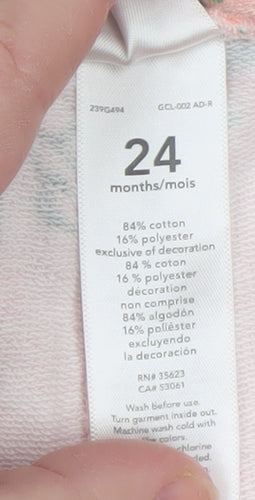 Carter's Girls Pink Floral Ankle Leggings 24 Months Cotton Blend