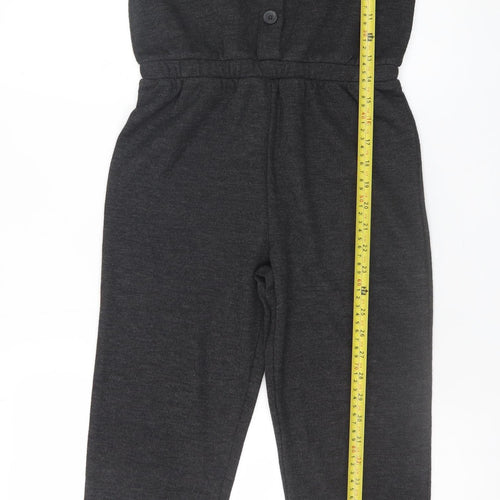 Dunnes Stores Girls Black Jersey Long Sleeve Jumpsuit 9-10 Years