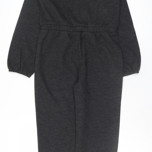 Dunnes Stores Girls Black Jersey Long Sleeve Jumpsuit 9-10 Years
