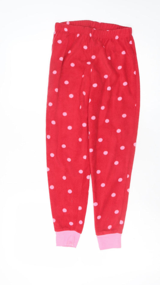 Dunnes Stores Girls Red Polka Dot Fleece Pyjama Pants 9-10 Years