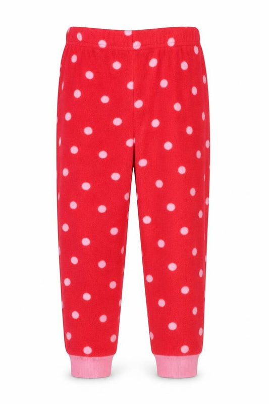 Dunnes Stores Girls Red Polka Dot Fleece Pyjama Pants 9-10 Years
