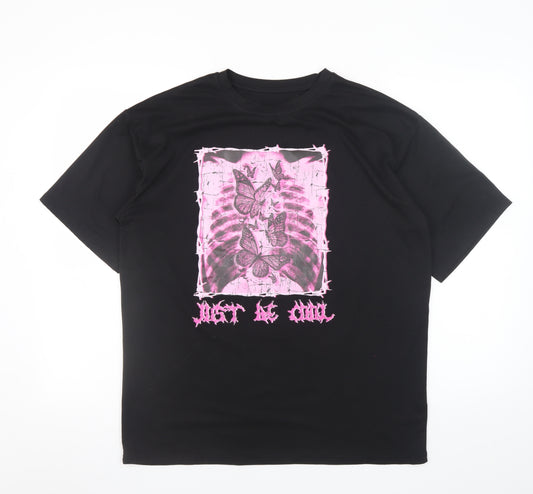 SHEIN Women's Black Butterfly Graphic T-Shirt Size S