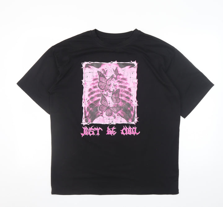 SHEIN Women's Black Butterfly Graphic T-Shirt Size S