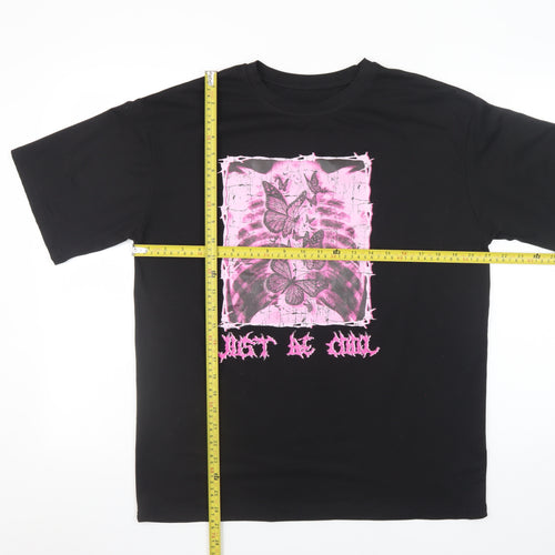SHEIN Women's Black Butterfly Graphic T-Shirt Size S