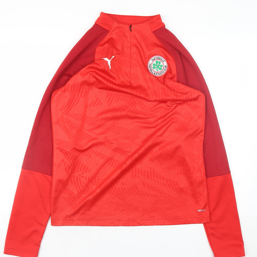 Puma Men's Red 1/4 Zip Football Training Jacket Size S