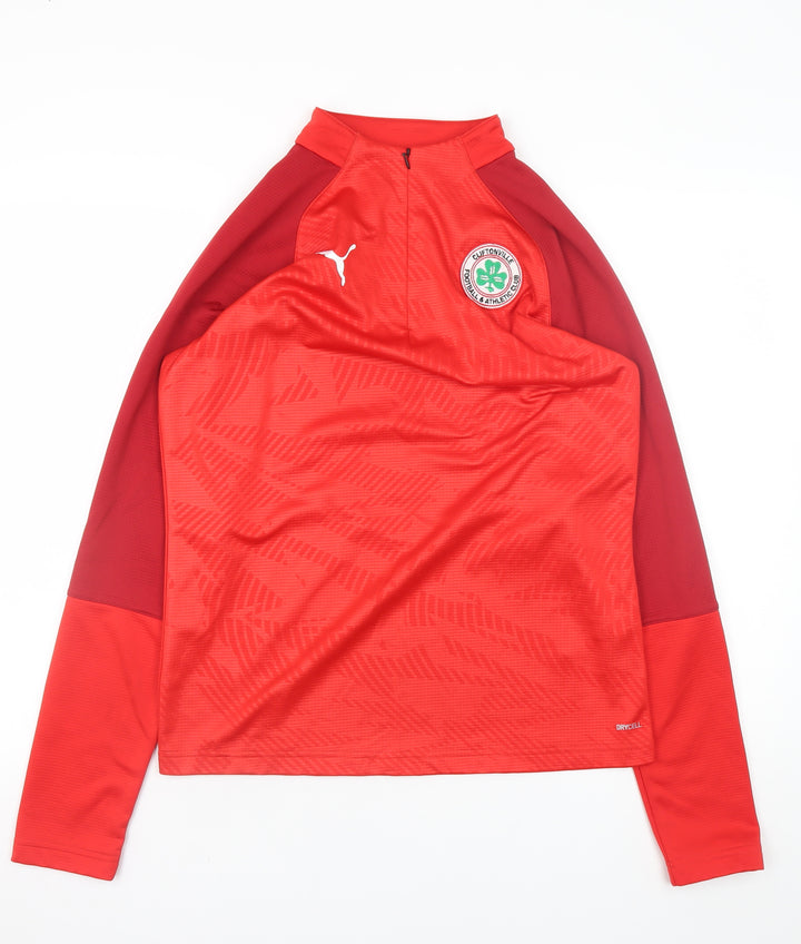 Puma Men's Red 1/4 Zip Football Training Jacket Size S