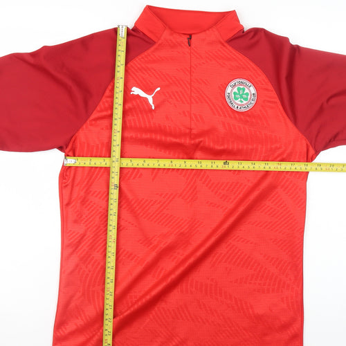 Puma Men's Red 1/4 Zip Football Training Jacket Size S