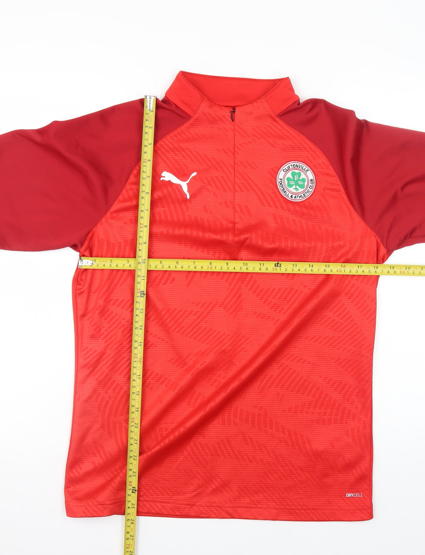 Puma Men's Red 1/4 Zip Football Training Jacket Size S