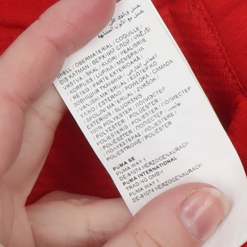 Puma Men's Red 1/4 Zip Football Training Jacket Size S