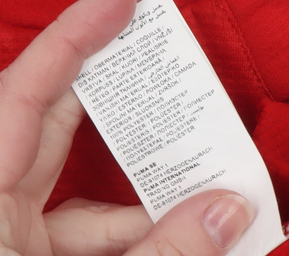 Puma Men's Red 1/4 Zip Football Training Jacket Size S