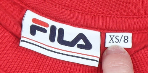 FILA Womens Multicoloured XS T-Shirt Dress Long Sleeve Cotton