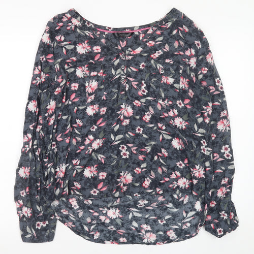 Dunnes Women’s Multicoloured Floral Cotton Tunic Blouse Size 14