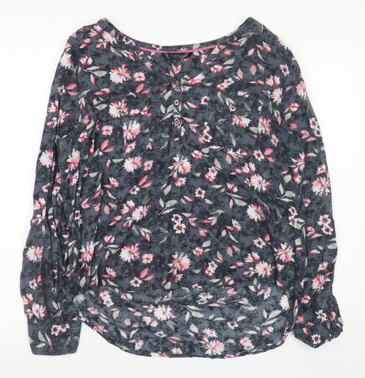 Dunnes Women’s Multicoloured Floral Cotton Tunic Blouse Size 14