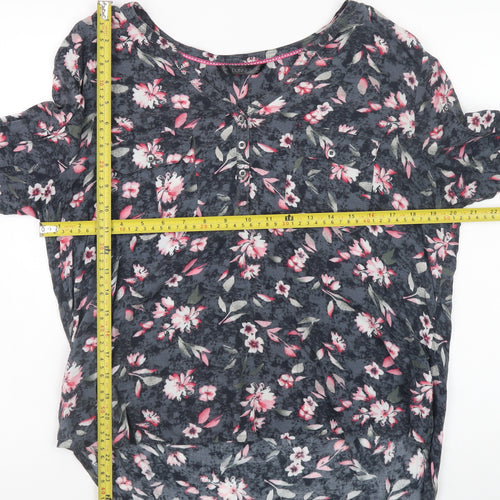 Dunnes Women’s Multicoloured Floral Cotton Tunic Blouse Size 14