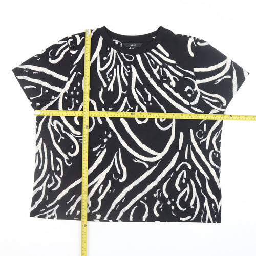 NEXT Women’s Black Abstract Cotton Jersey T-Shirt UK 18