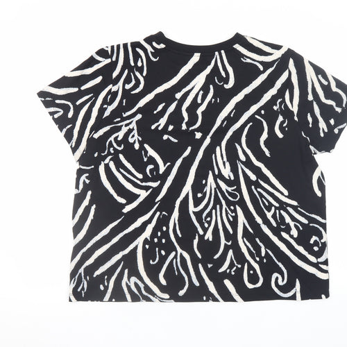 NEXT Women’s Black Abstract Cotton Jersey T-Shirt UK 18