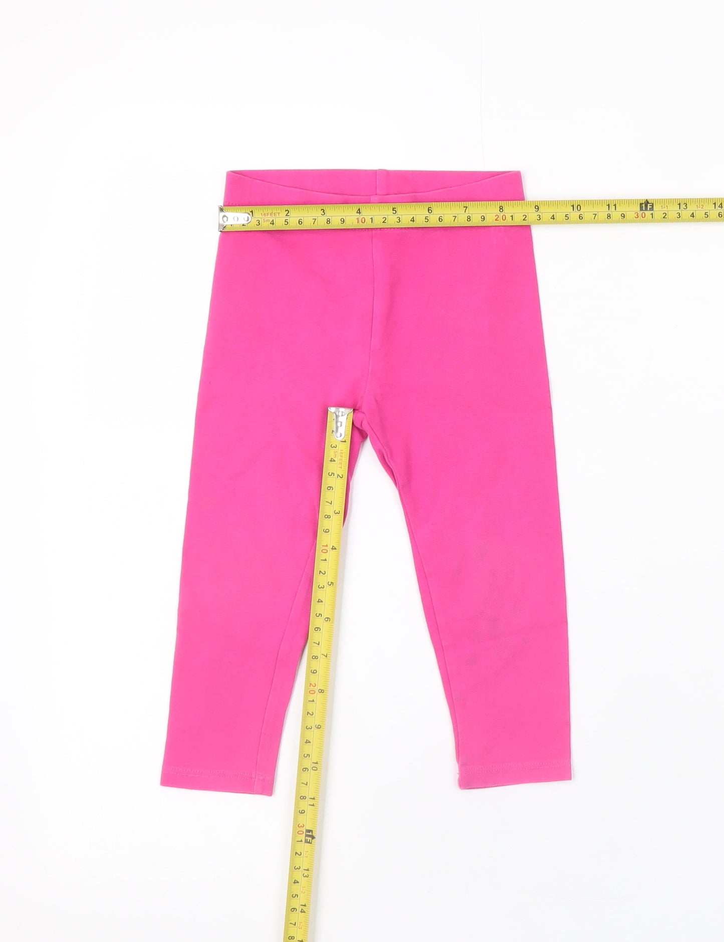 Next Girls Pink Cotton Stretch Leggings 18-24 Months
