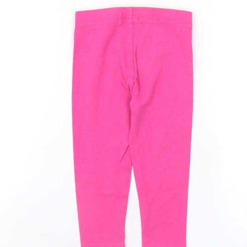 Next Girls Pink Cotton Stretch Leggings 18-24 Months