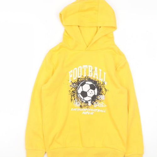 Dunnes Stores Boys Yellow Football Graphic Pullover Hoodie 9-10 Years