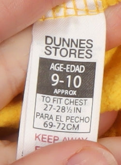Dunnes Stores Boys Yellow Football Graphic Pullover Hoodie 9-10 Years