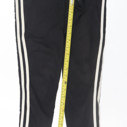 Adidas Women's Black Size 14 Cotton Stretch Side Stripe Leggings