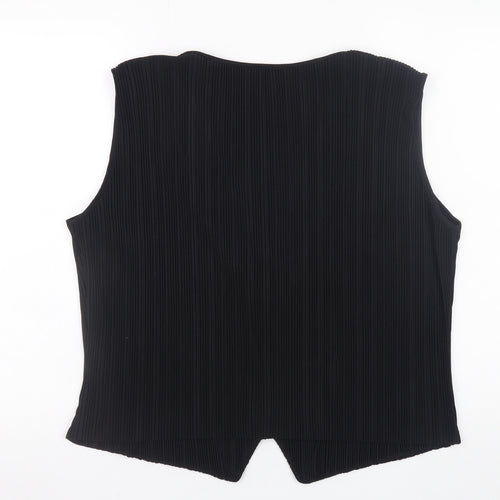 F&F Women’s Black Sleeveless Button Blouse UK 16