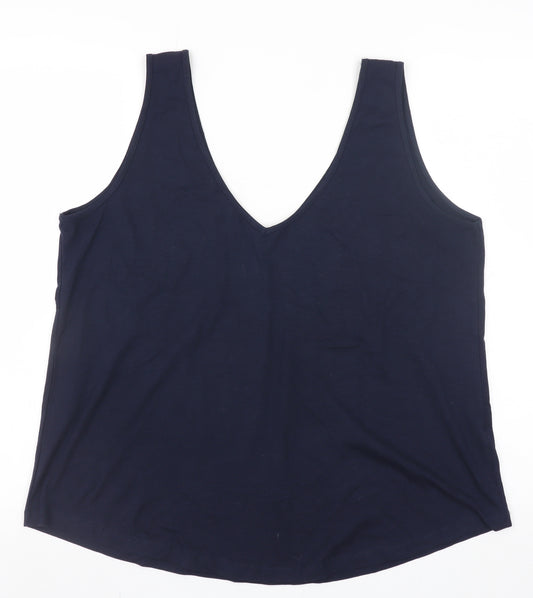 Dunnes Stores Women’s Blue Cotton Sleeveless Tank Top L