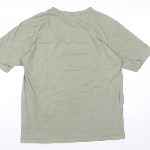 Primark Men's Khaki Green Relaxed Fit Cotton T-Shirt Medium