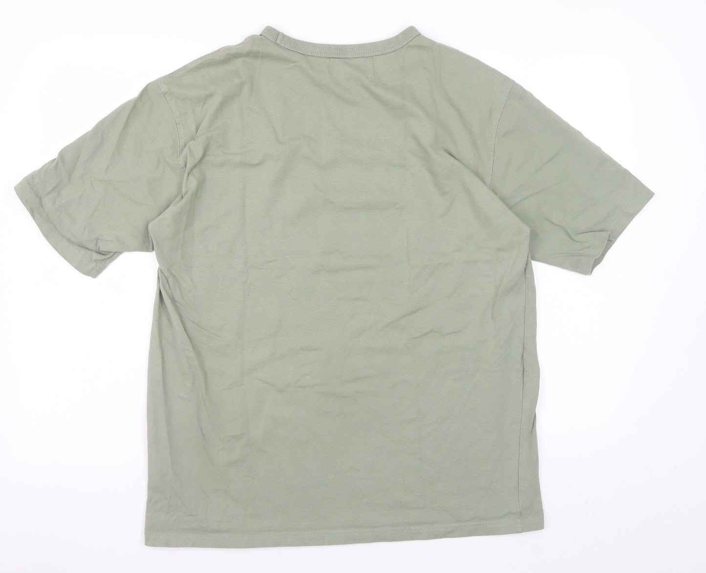 Primark Men's Khaki Green Relaxed Fit Cotton T-Shirt Medium