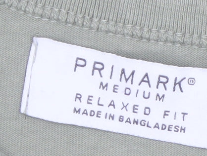 Primark Men's Khaki Green Relaxed Fit Cotton T-Shirt Medium