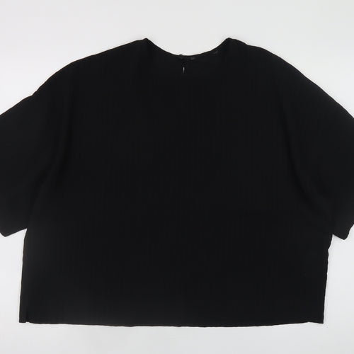 Primark Women’s Black Relaxed Fit Short Sleeve Blouse UK 16