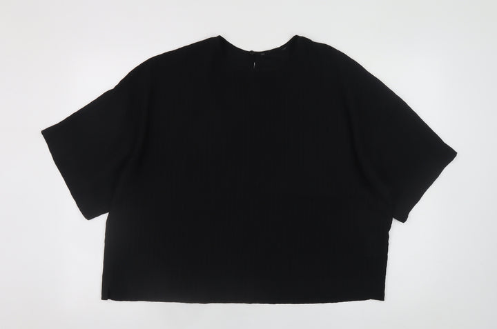 Primark Women’s Black Relaxed Fit Short Sleeve Blouse UK 16