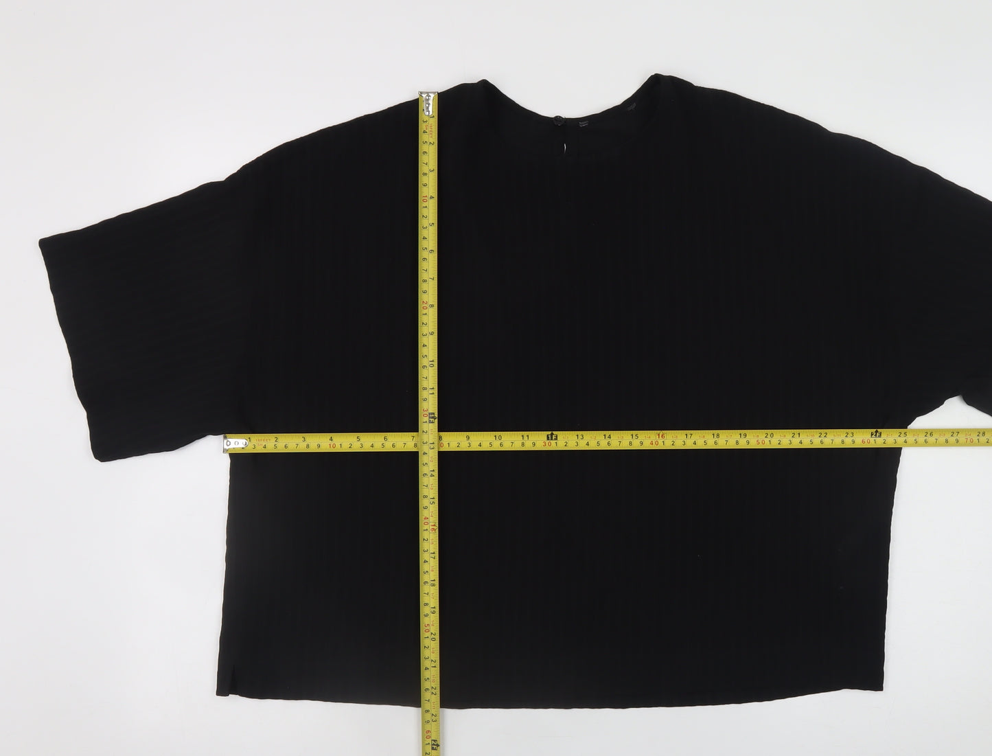 Primark Women’s Black Relaxed Fit Short Sleeve Blouse UK 16