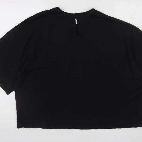 Primark Women’s Black Relaxed Fit Short Sleeve Blouse UK 16