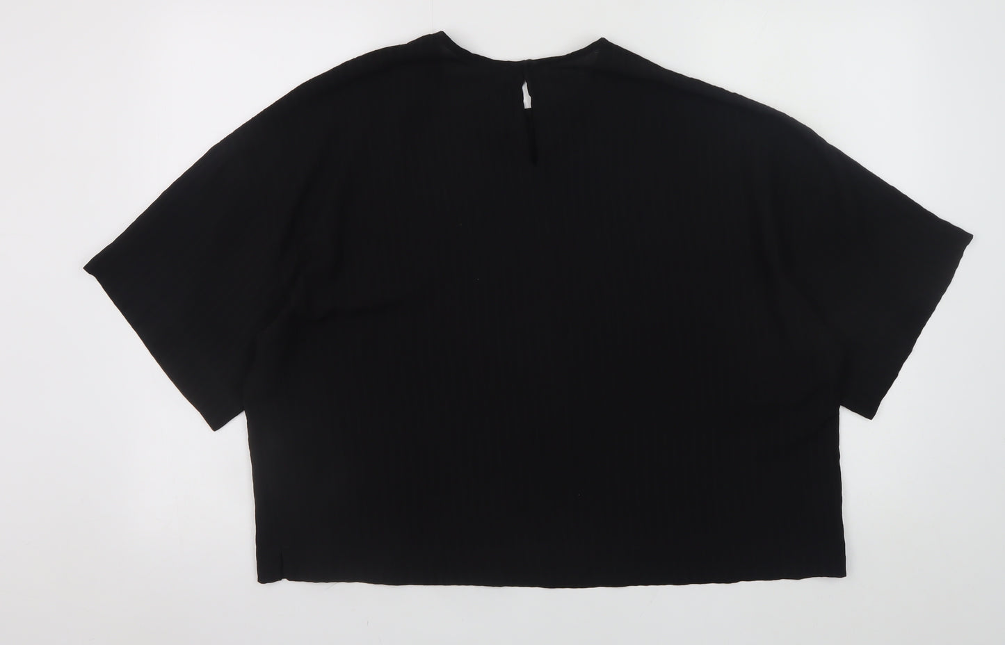 Primark Women’s Black Relaxed Fit Short Sleeve Blouse UK 16