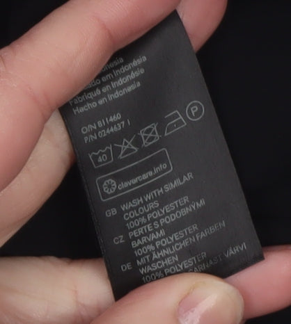 H&M Women's Black Sleeveless Collared Chiffon Blouse Size 14