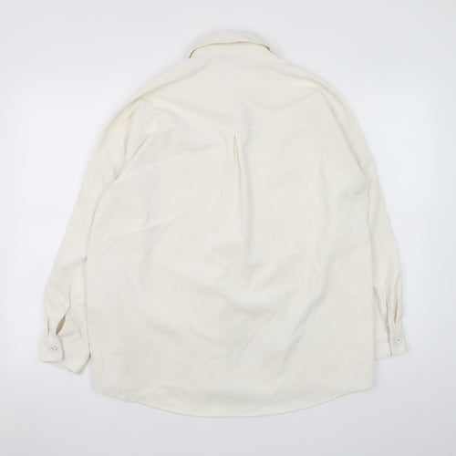 Stradivarius Women Ivory Corduroy Button Jacket XS Classic Style