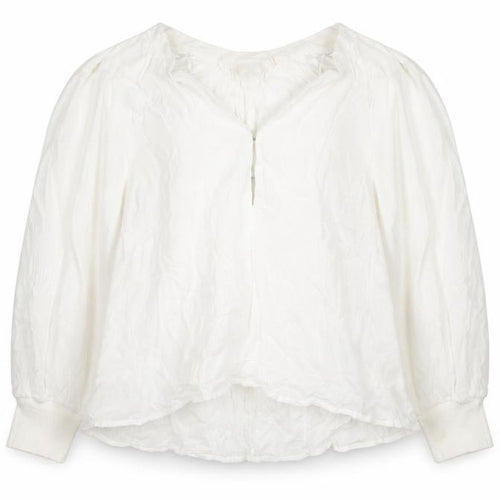 H&M Women White Modal Tunic Blouse Size 8 Long Sleeve Zip Neck