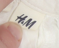 H&M Women White Modal Tunic Blouse Size 8 Long Sleeve Zip Neck