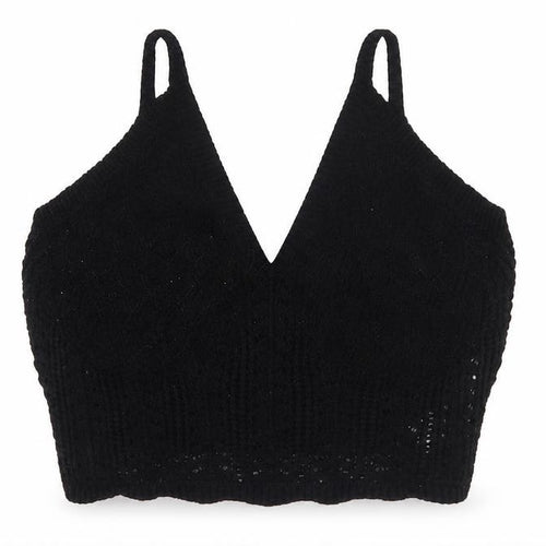 Primark Womens Black Knit V-Neck Sleeveless Cropped Jumper S